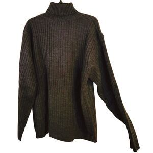 Whispering Smith London XL Acrylic Wool Blend Brown Ribbed Sweater Turtleneck